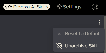 Unarchive Skill Devexa
