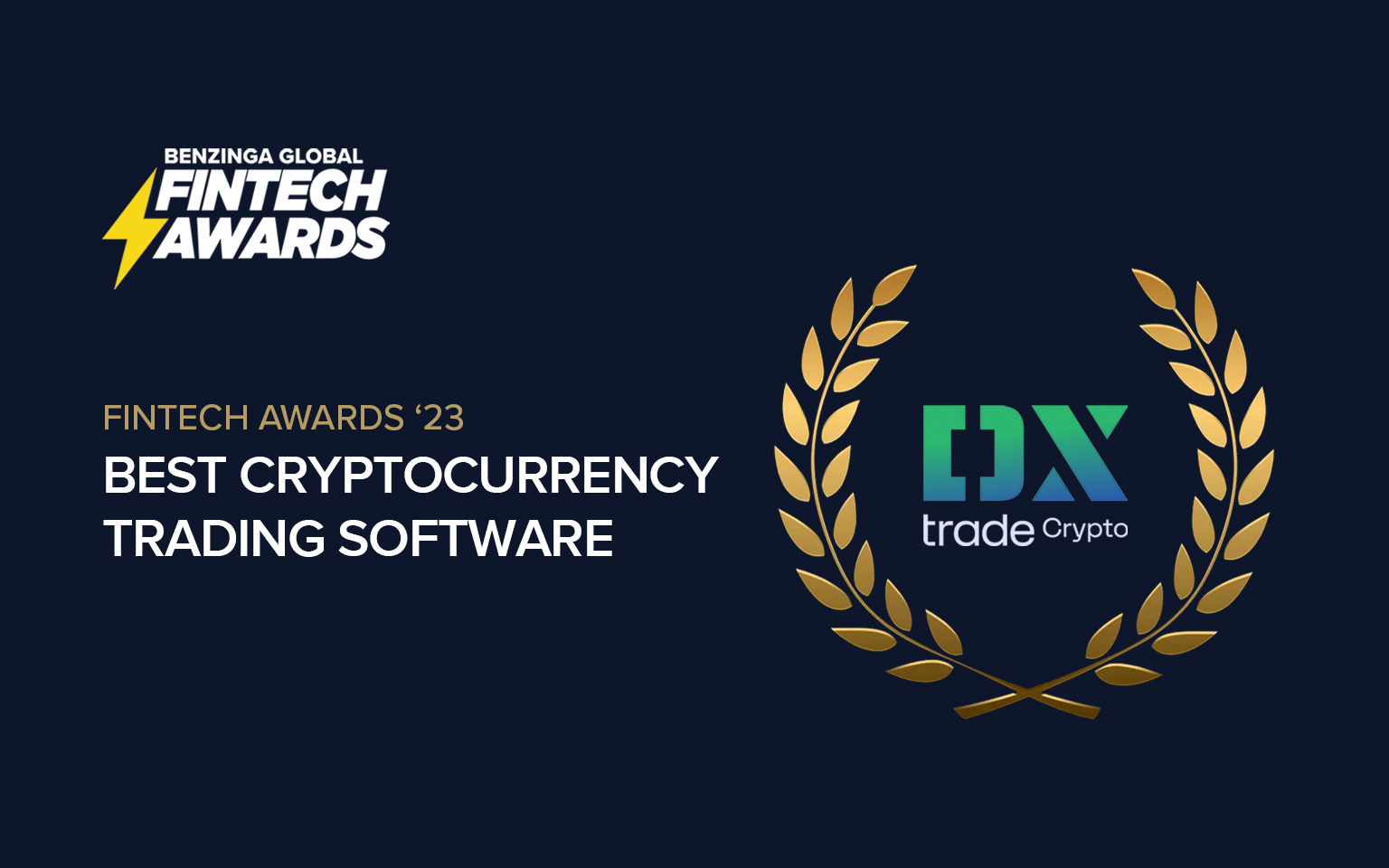 Crypto Trading Software DXtrade Crypto wins Benzinga Global Fintech award