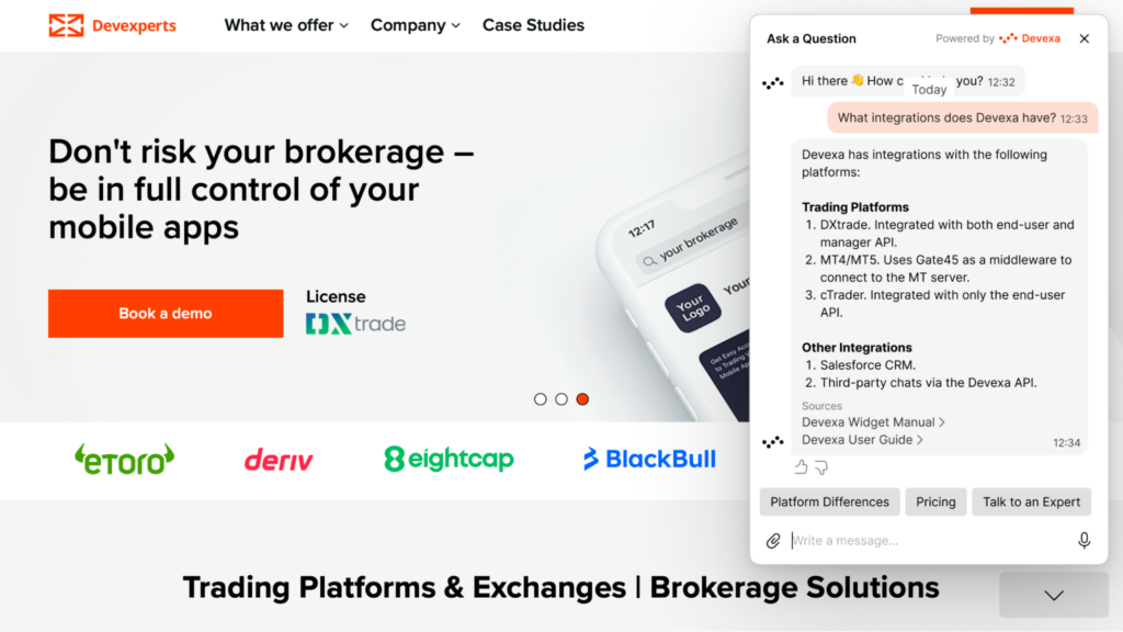Devexperts uses Devexa’s chatbot