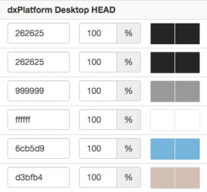list of colors for a particular project